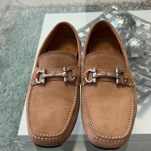 Salvatore Ferragamo Shoes | Salvatore Ferragamo Men Suede Drivers Shoes | Color: Tan | Size: 8 | Kyatzkan's Closet